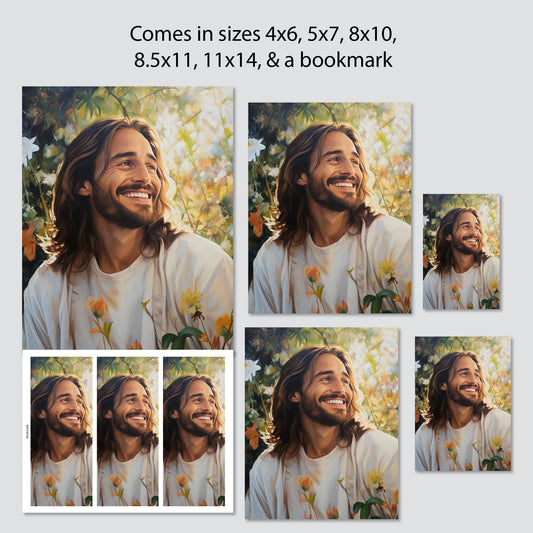 Fine Art Print Jesus Portrait Sacred Imagery Wall Decor Premium Quality Gallery Construction Detailed Grace Love Inspiration Home Display Living Room Bedroom Spiritual Space Faith Testament Beautiful Styling Traditional Design Perfect Gift