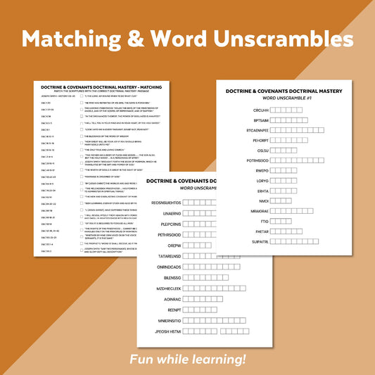 LDS Seminary Doctrinal Mastery Games and Puzzles for Doctrine & Covenants | Digital Download | LDS Seminary 2025 2026