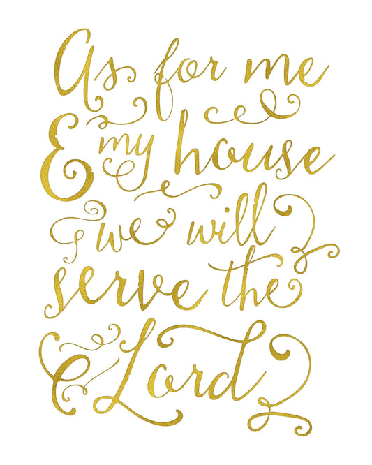 As For Me & My House We Will Serve the Lord Wall Art; Bible Print Art; Scripture Printable; Instant Download Home Decor