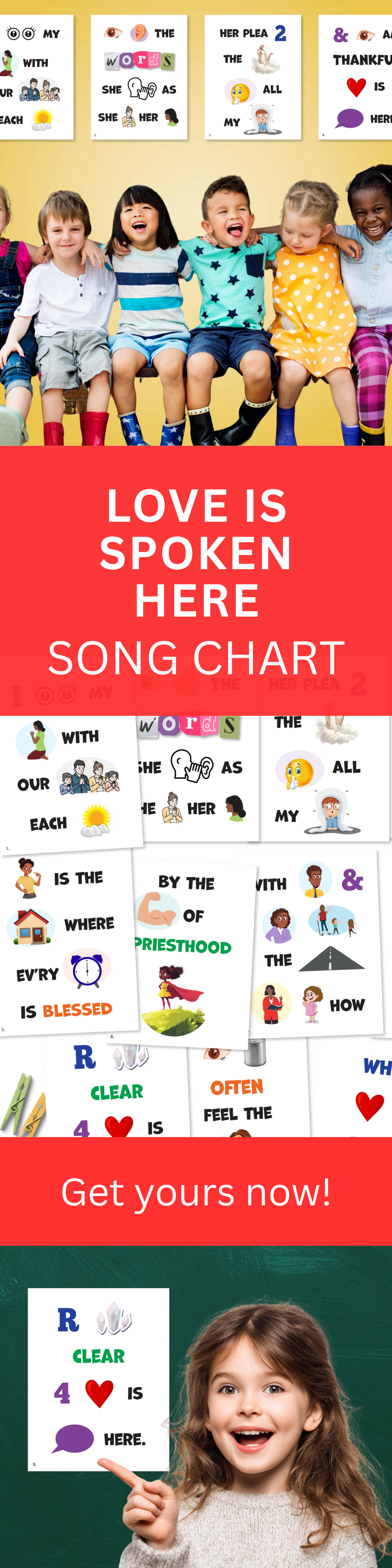 Love Is Spoken Here - LDS Singing Time Flipchart for Primary Come, Follow Me (Digital Download)