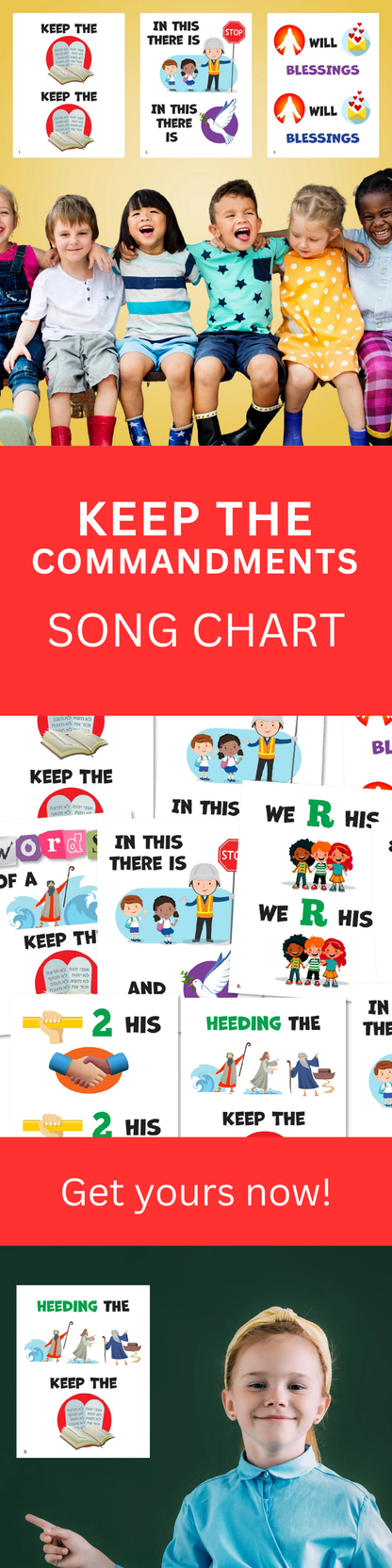 Keep the Commandments Singing Time Flipchart for LDS Primary Come, Follow Me
