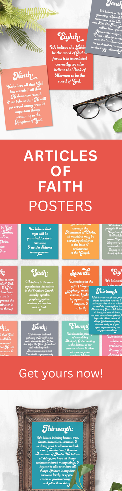 Articles of Faith Printable Posters - LDS Primary - Digital Download