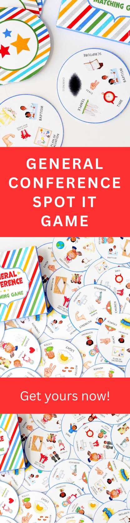 General Conference Matching Game – Spot It Style Card Game for Kids