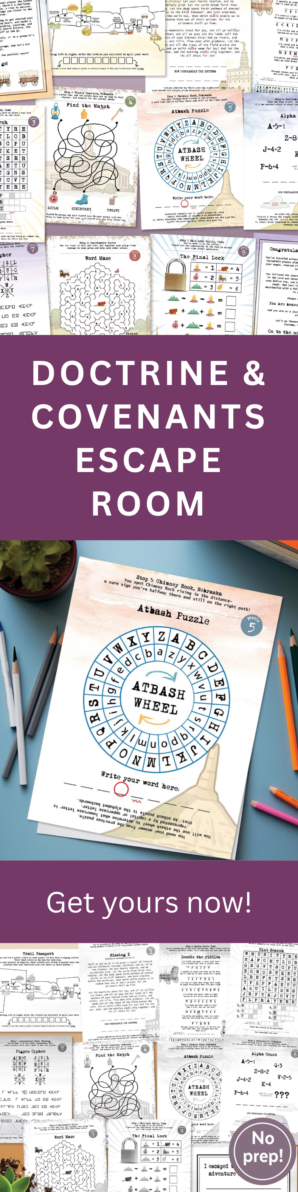 Doctrine and Covenants Printable Escape Room