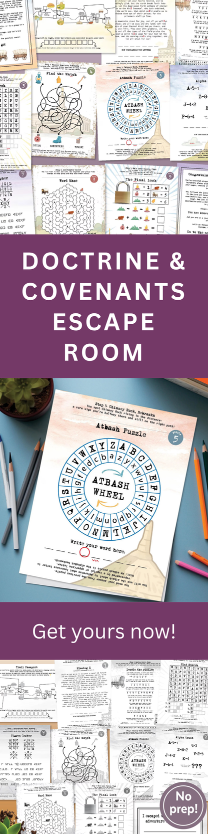 Doctrine and Covenants Printable Escape Room