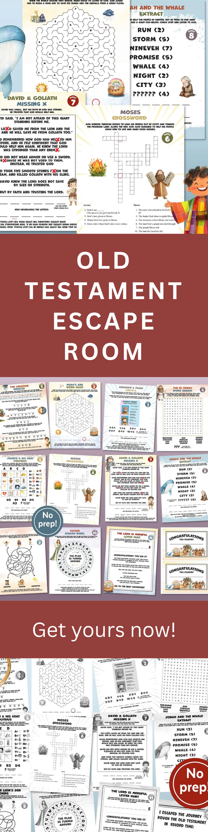 Bible Escape Room Kids – Old Testament Printable Sunday School Game