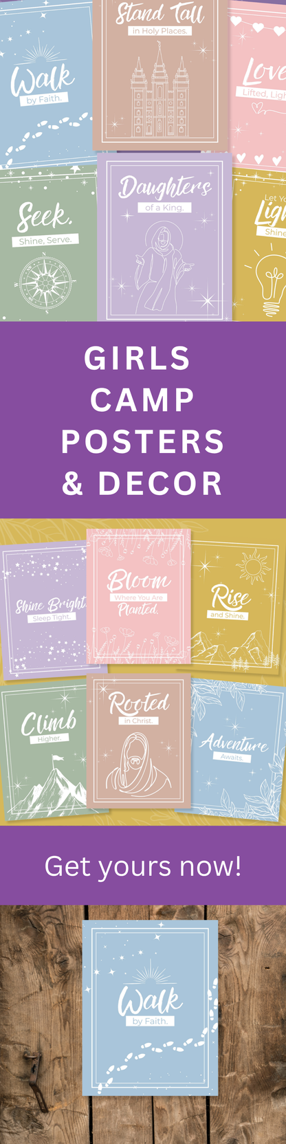 Girls Camp Posters – Printable LDS Youth Camp Tent Decoration