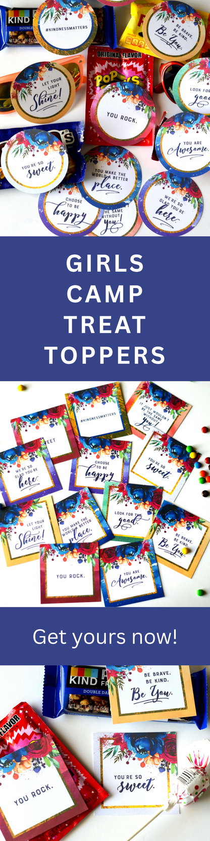 Young Women Treat Tags | Girl's Camp Pillow Treat Toppers