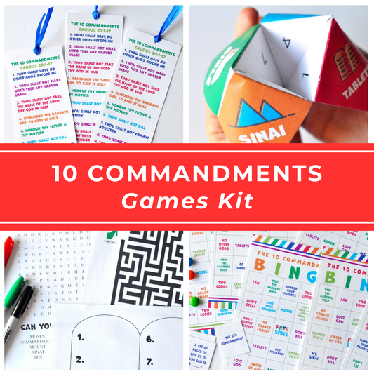 Ten Commandments Printable Activity Kit Complete Sunday School Teaching Bundle Bible Lesson Game Set Kids Church Ministry Resources Digital Download Instant Access Bingo Cards Bookmark Collection Activity Sheets Educational Materials