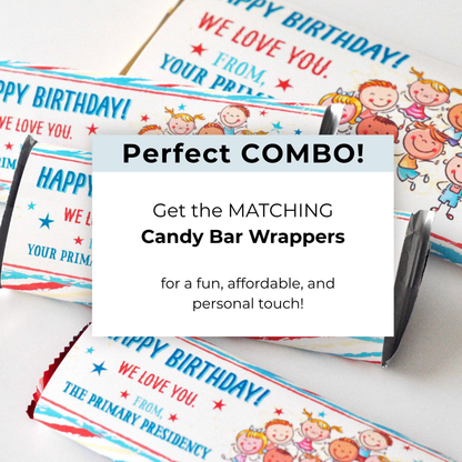 LDS Primary Custom Birthday Card - LDS Primary Card for Primary Presidencies and Teachers