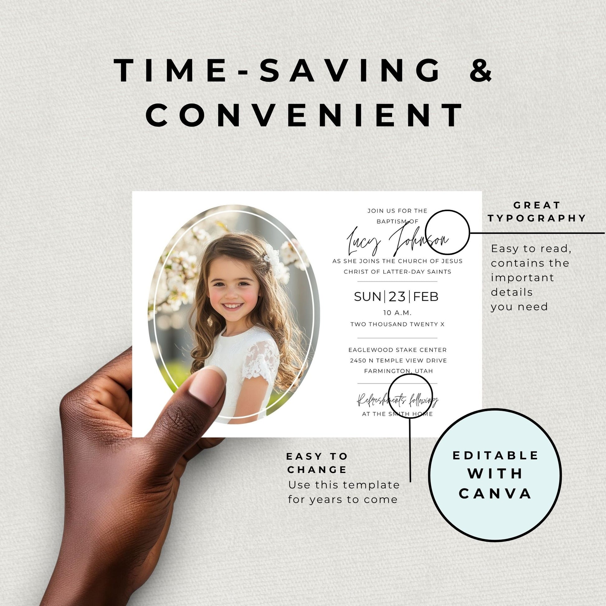 Digital Download Baptism Bundle Instant Access LDS Invitation Program Template Set Editable Canva Design Matching Foldable Format Perfect Ceremony Planning Boys Girls Gender Neutral Style Latter-day Saints Mormon Family Celebration