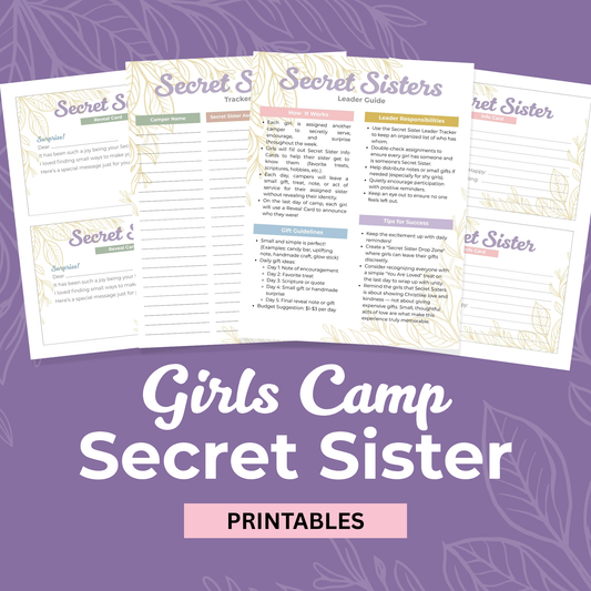 Girls Camp Secret Sister Survey Printable Template Getting To Know You Questionnaire Digital Download LDS Youth Camp Activity Friendship Building Experience Reusable PDF Format Instant Access Unlimited Printing Rights Church Youth Program
