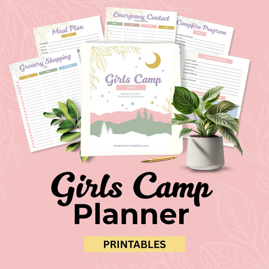 Young Women Leadership Organizer LDS Camp Planning Template Editable Digital Planner 2025 Season Budget Menu Schedule Creation Tools Canva Customizable Template Download Church Youth Activity Planner Complete Leadership Kit Organization