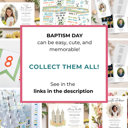 LDS Baptism Program Template – Editable Modern Printable for Boy Or Girl