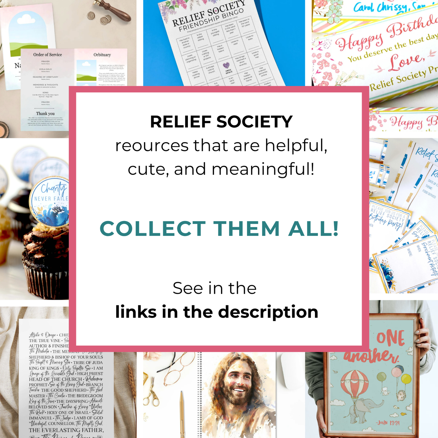 Relief Society Printable – Love Share Invite Poster Kit for Lessons and Bulletins