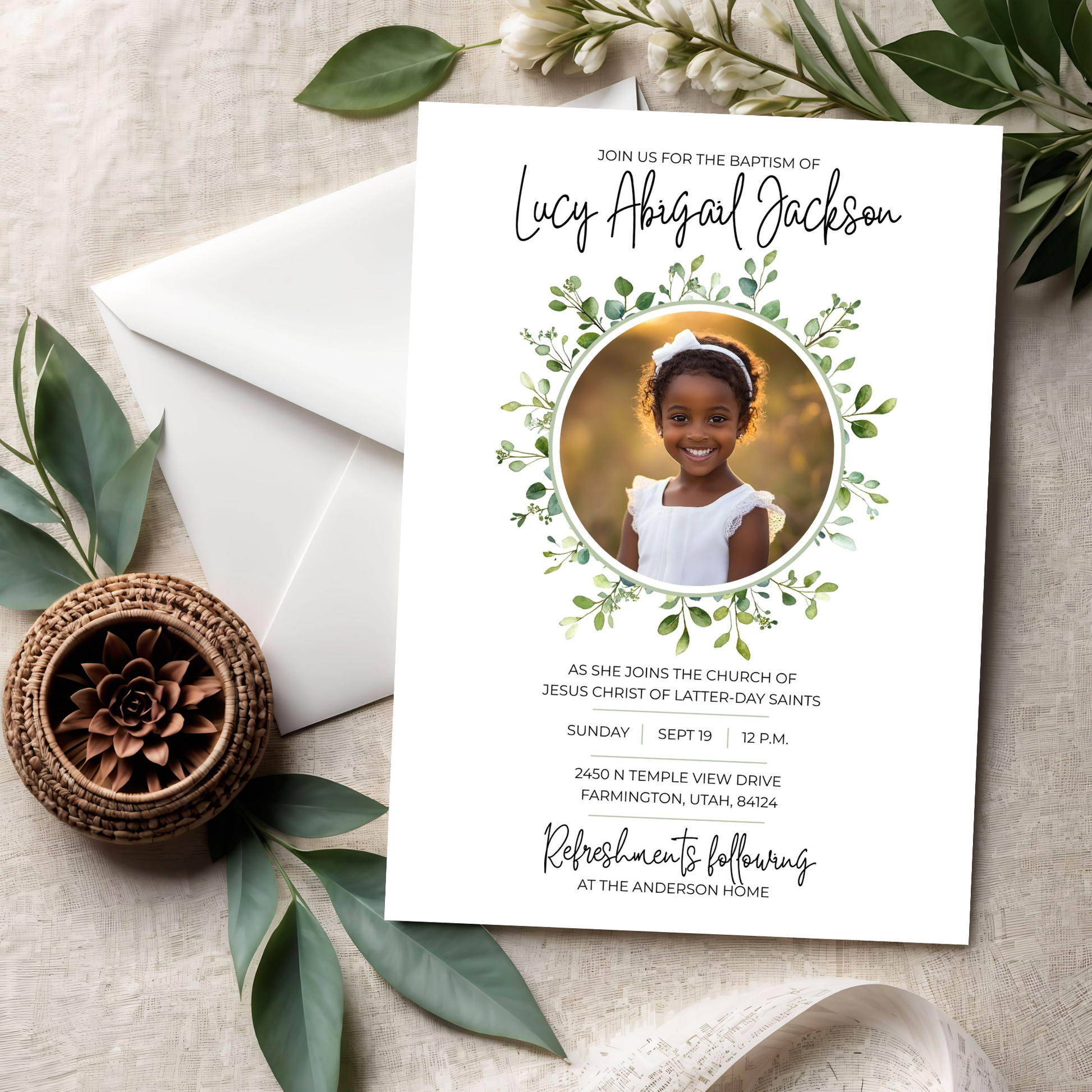 Editable Baptism Invitation Template Digital Download LDS Ceremony Design Customizable Boy Or Girl Format Instant Access Printable DIY Home Printing Mormon Religious Event Sacred Occasion Celebration Personalized Invitation Collection