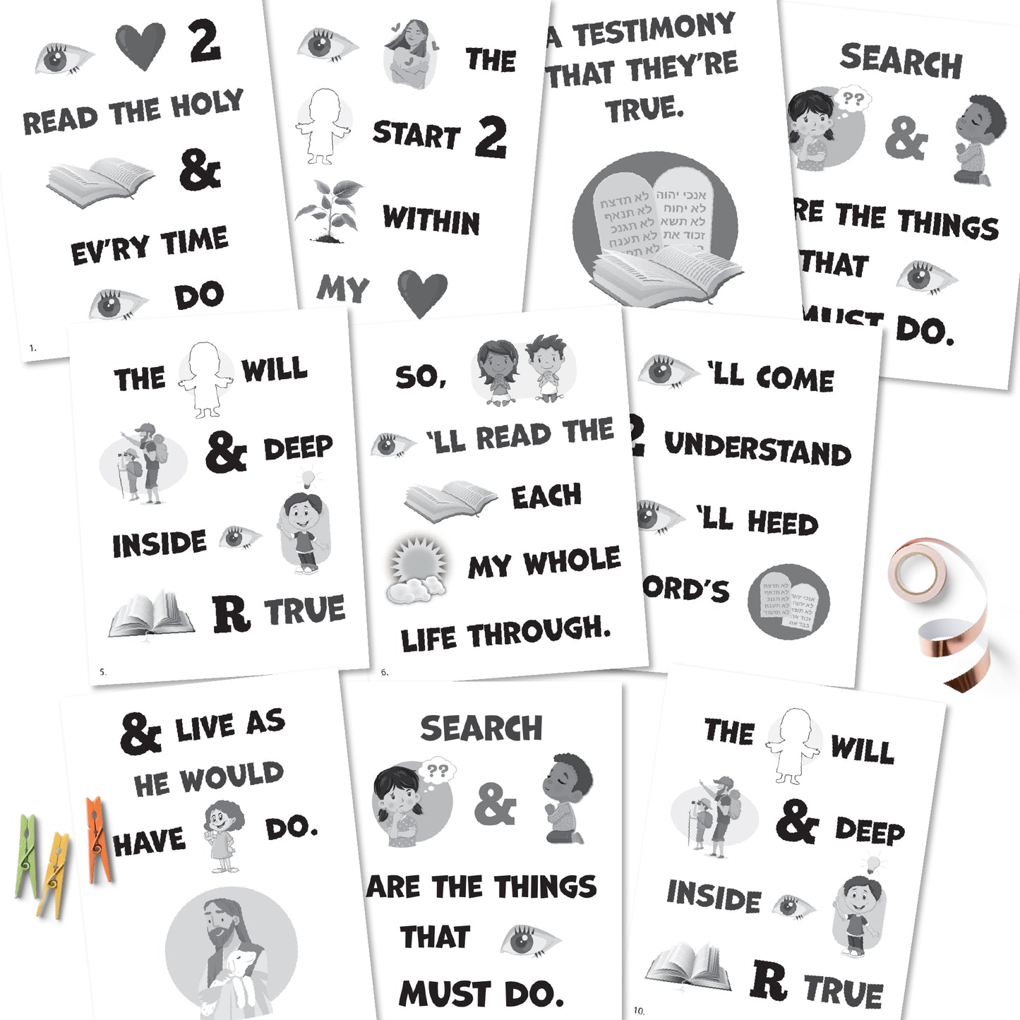 Search Ponder Pray Singing Time Printables LDS Primary Flip Chart Song Helps Chorister Visuals Church Music Activity Kids