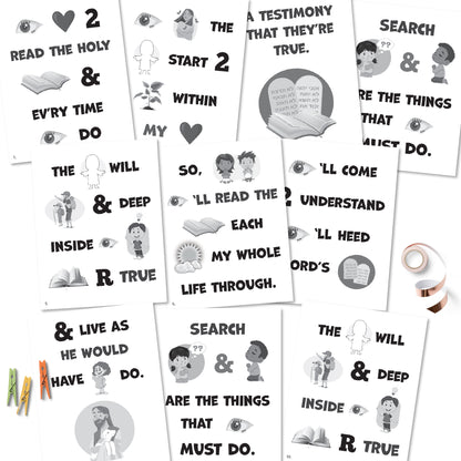 Search Ponder Pray Singing Time Printables LDS Primary Flip Chart Song Helps Chorister Visuals Church Music Activity Kids