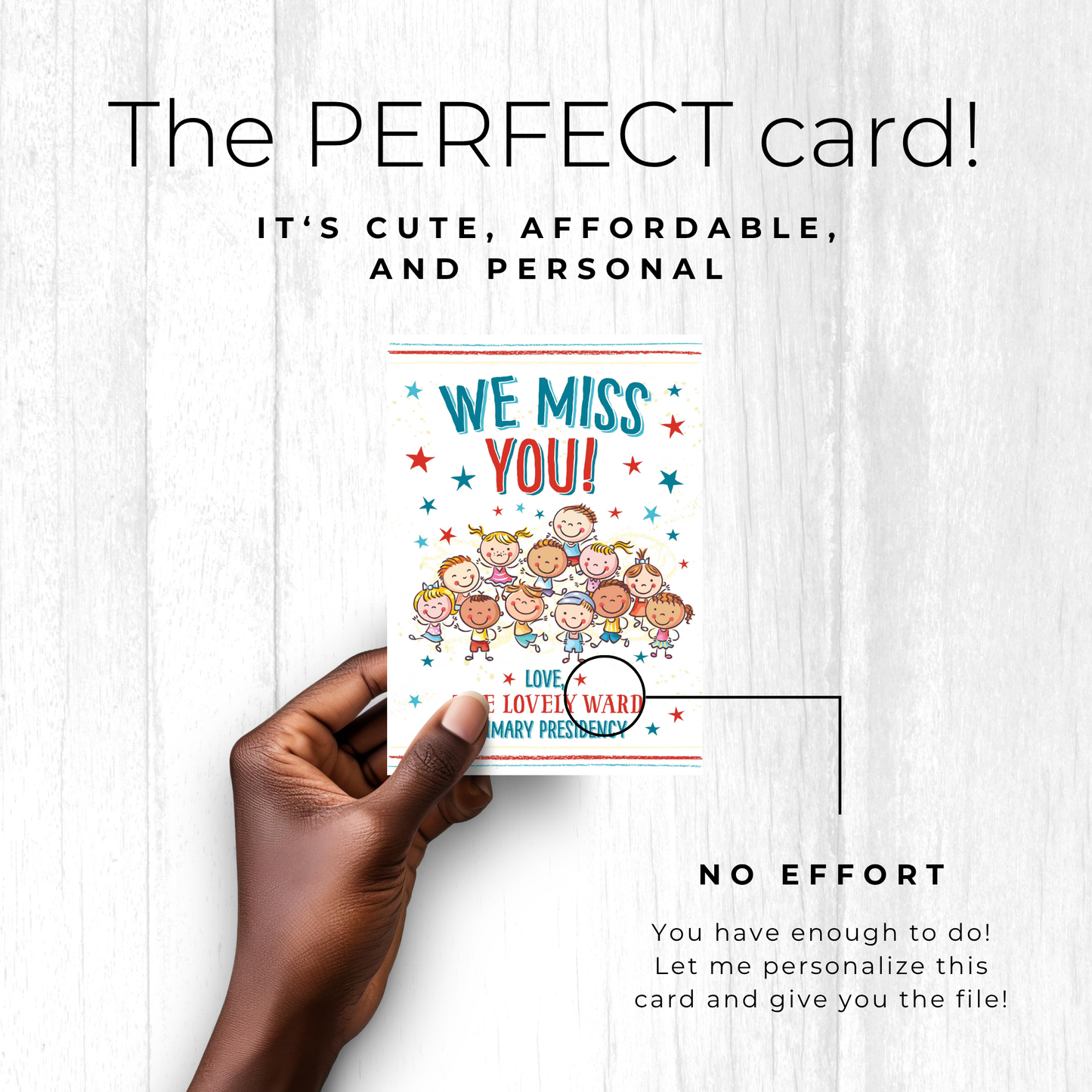 LDS Primary "We Miss You" Card - Custom Ward Name Printable
