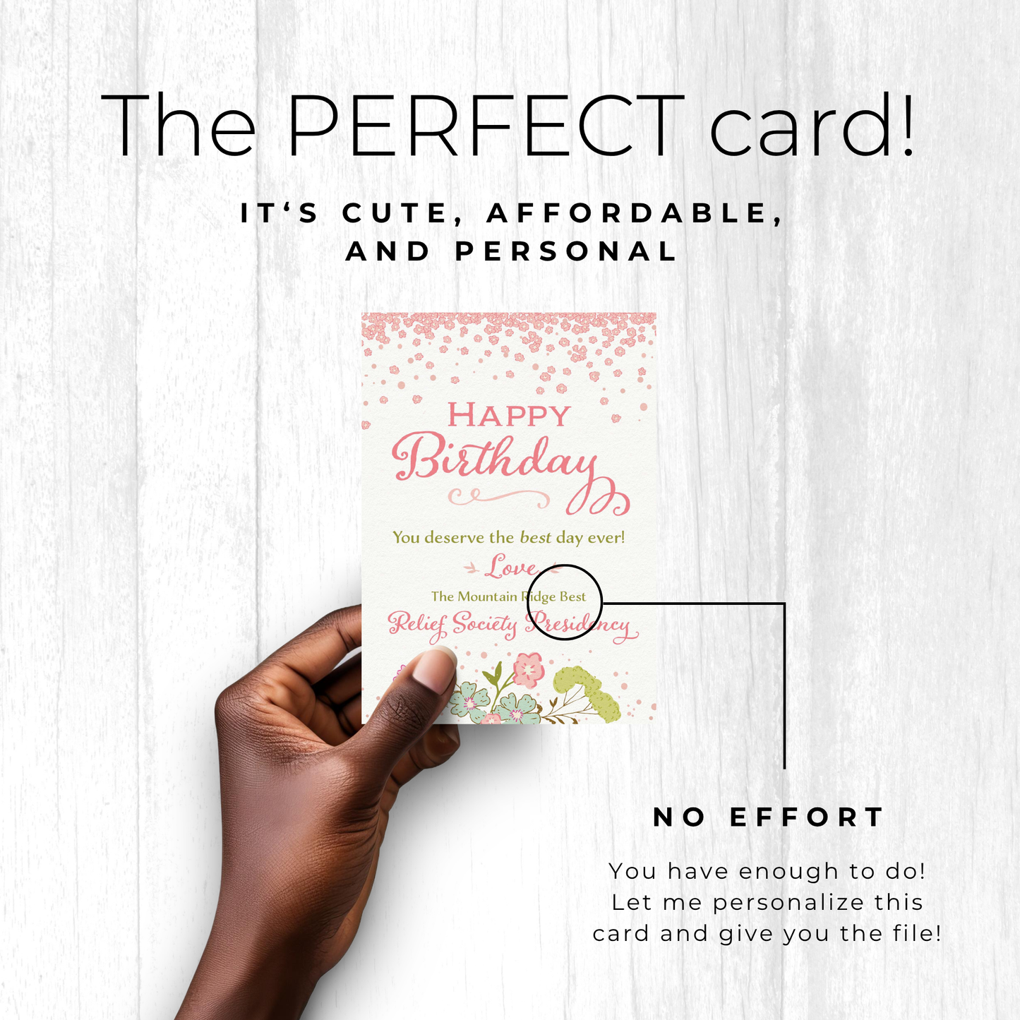 Relief Society Birthday Card – Custom Ward Name Digital Download