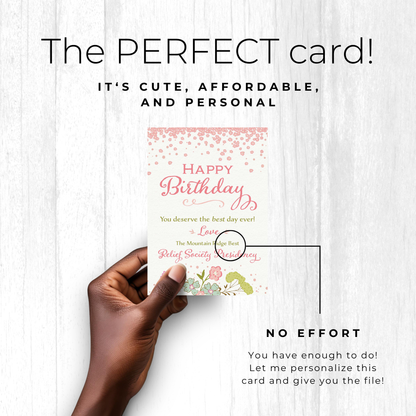 Relief Society Birthday Card – Custom Ward Name Digital Download
