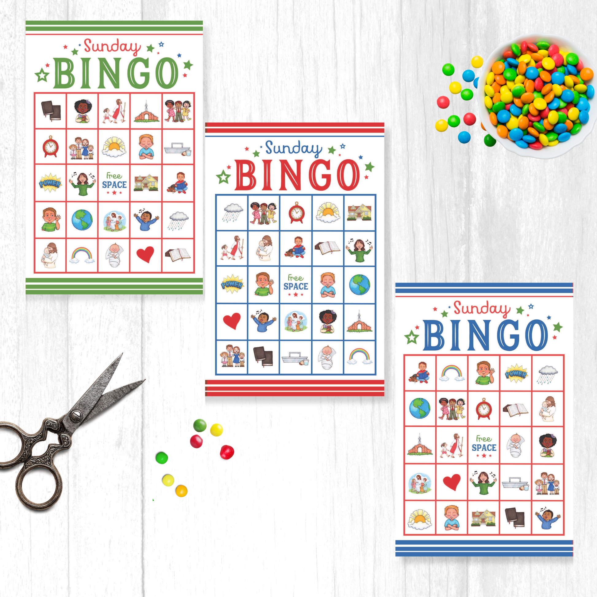 Printable Church LDS Game Sunday School Bingo Activity Christian Kids Game Instant Download Digital Resource Religious Education Tool Ten Unique Bingo Cards Calling Cards Included DIY Game For Kids Perfect Church Classroom Activity Youth Group