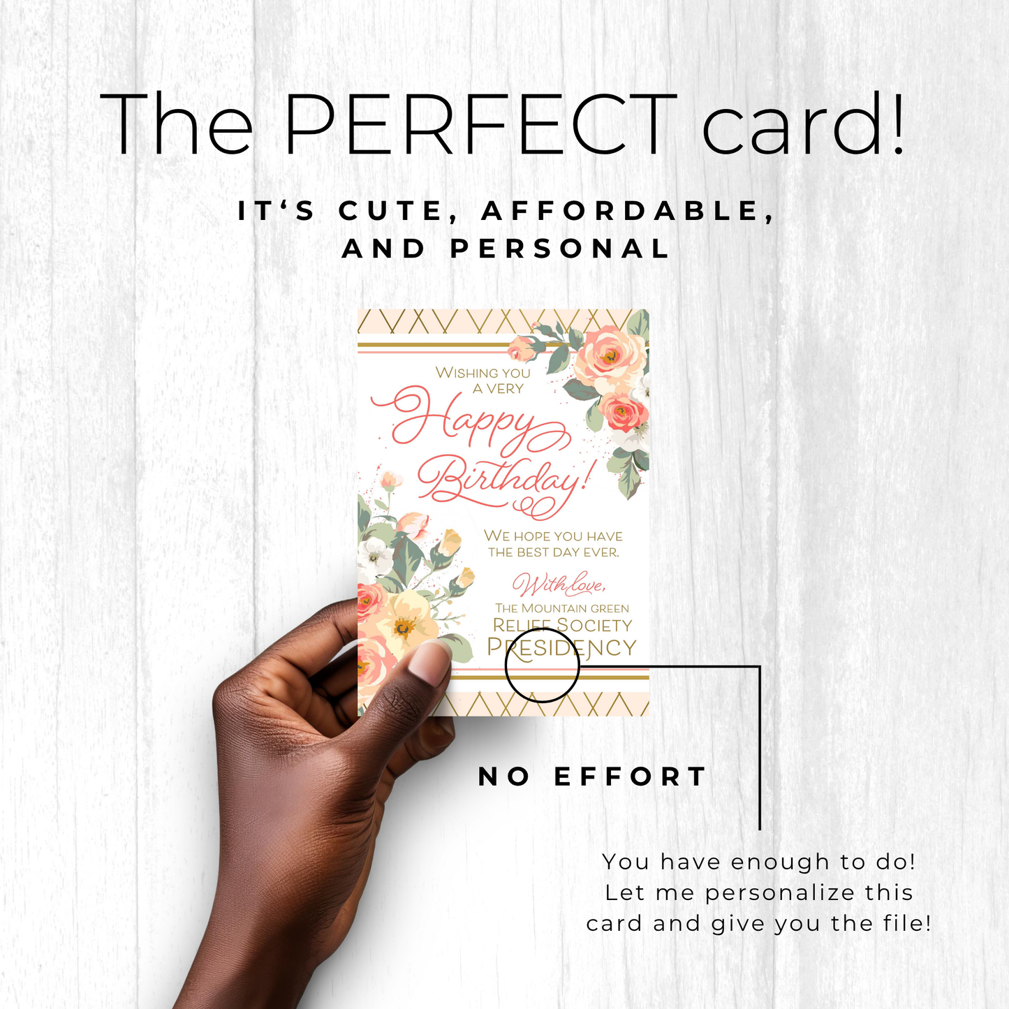 Relief Society Custom Birthday Card | LDS Relief Society Rose Custom Card