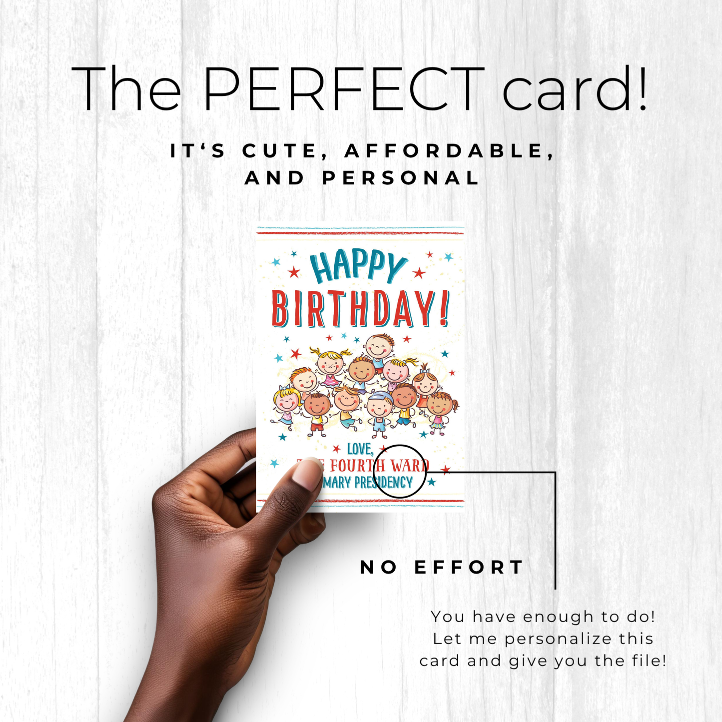 LDS Primary Custom Birthday Card - LDS Primary Card for Primary Presidencies and Teachers