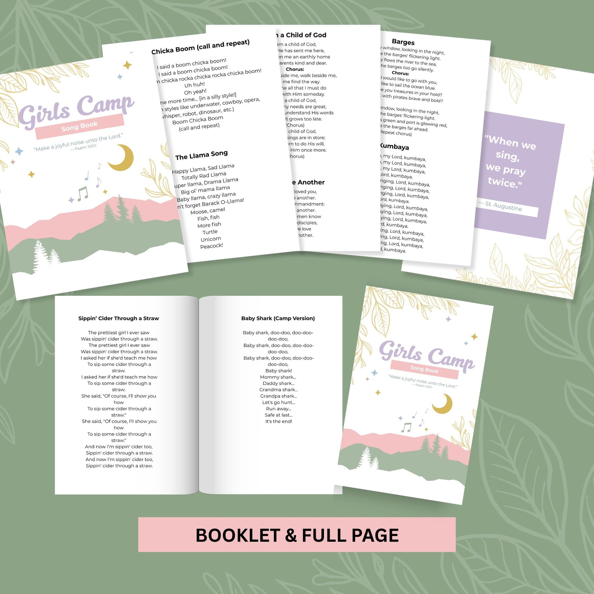 Young Women Activities Printable Song Book LDS Girls Camp Collection Digital Download Instant Access Campfire Songs Cheers Package Editable Template Customizable Format Church Youth Resources Spiritual Gathering Tools Reusable Materials