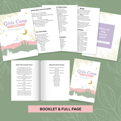 Young Women Activities Printable Song Book LDS Girls Camp Collection Digital Download Instant Access Campfire Songs Cheers Package Editable Template Customizable Format Church Youth Resources Spiritual Gathering Tools Reusable Materials
