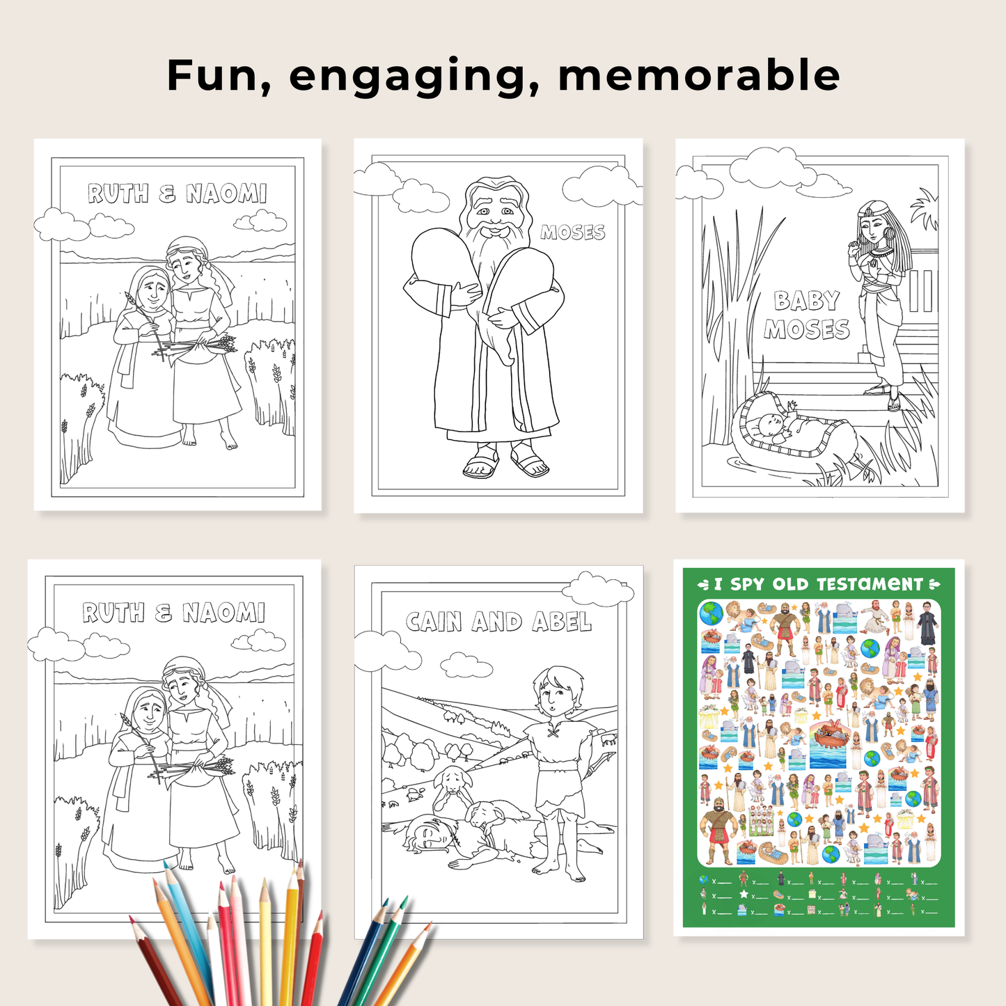 Old Testament Game Bundle – Printable Bible Activities for Kids