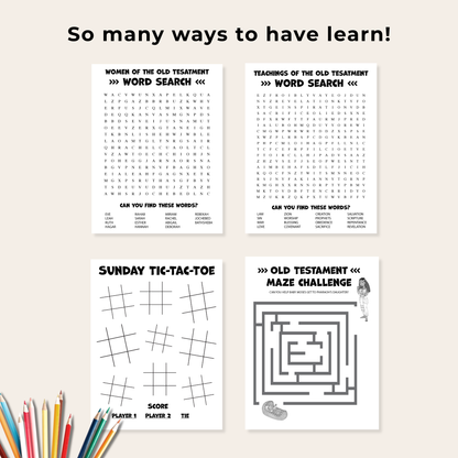 Old Testament Game Bundle – Printable Bible Activities for Kids