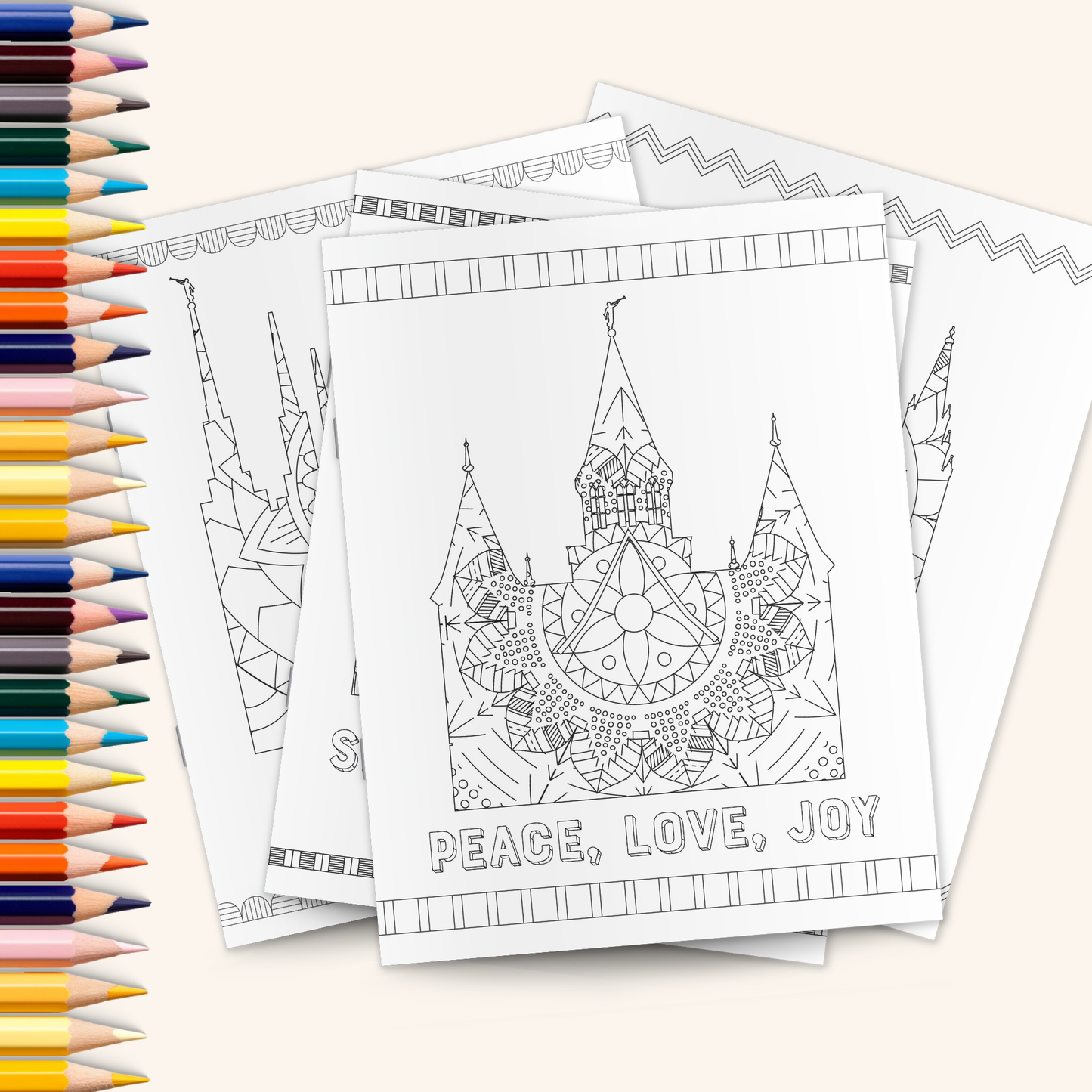 Church Activity Kids Youth LDS Temple Coloring Page Printable Sunday School Lesson Resource Family Home Evening Ideas Digital Download Educational Tool Primary Class Activity Religious Learning Experience Temple Learning Resource Instant