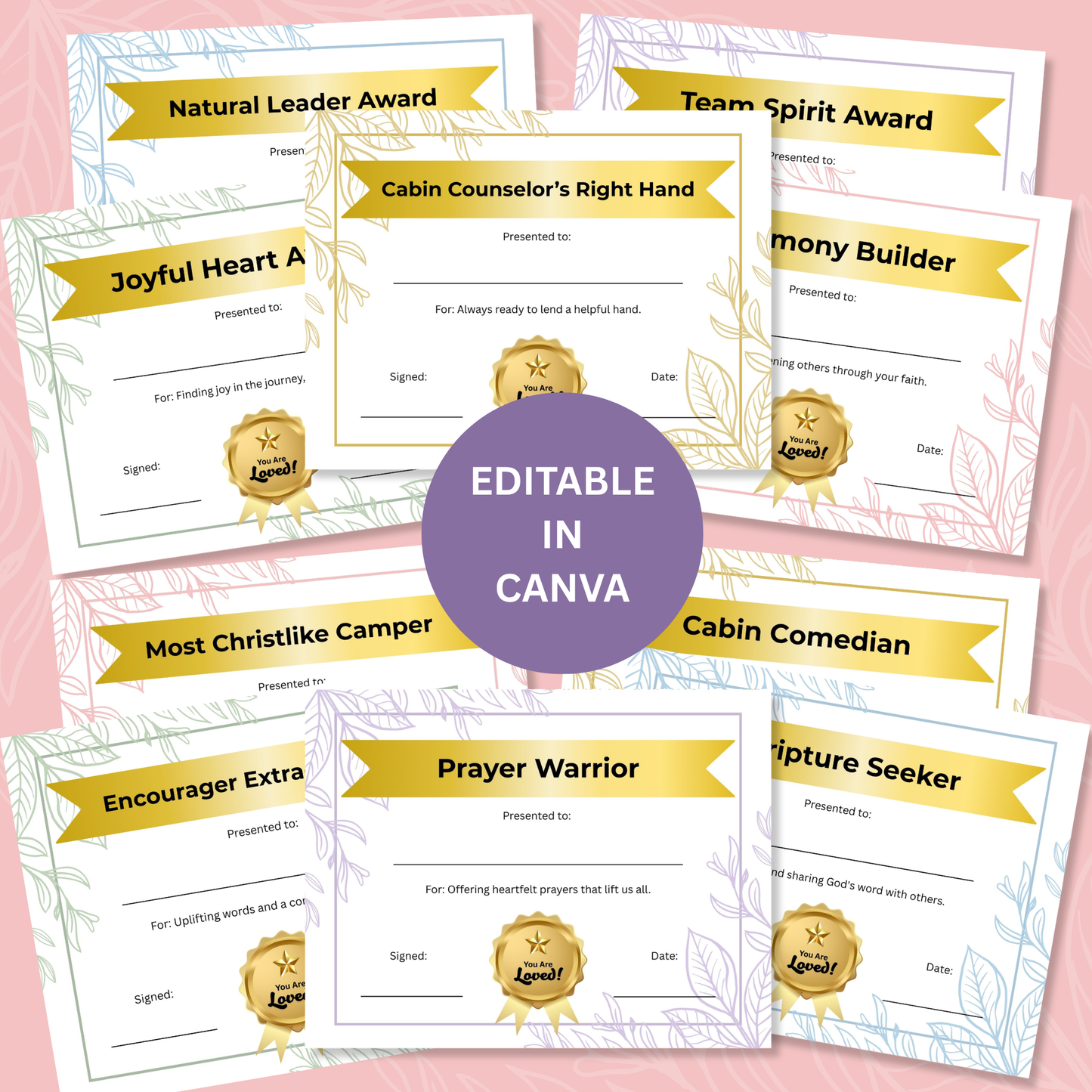 Girls Camp Certificate – Editable Printable Template for LDS Youth