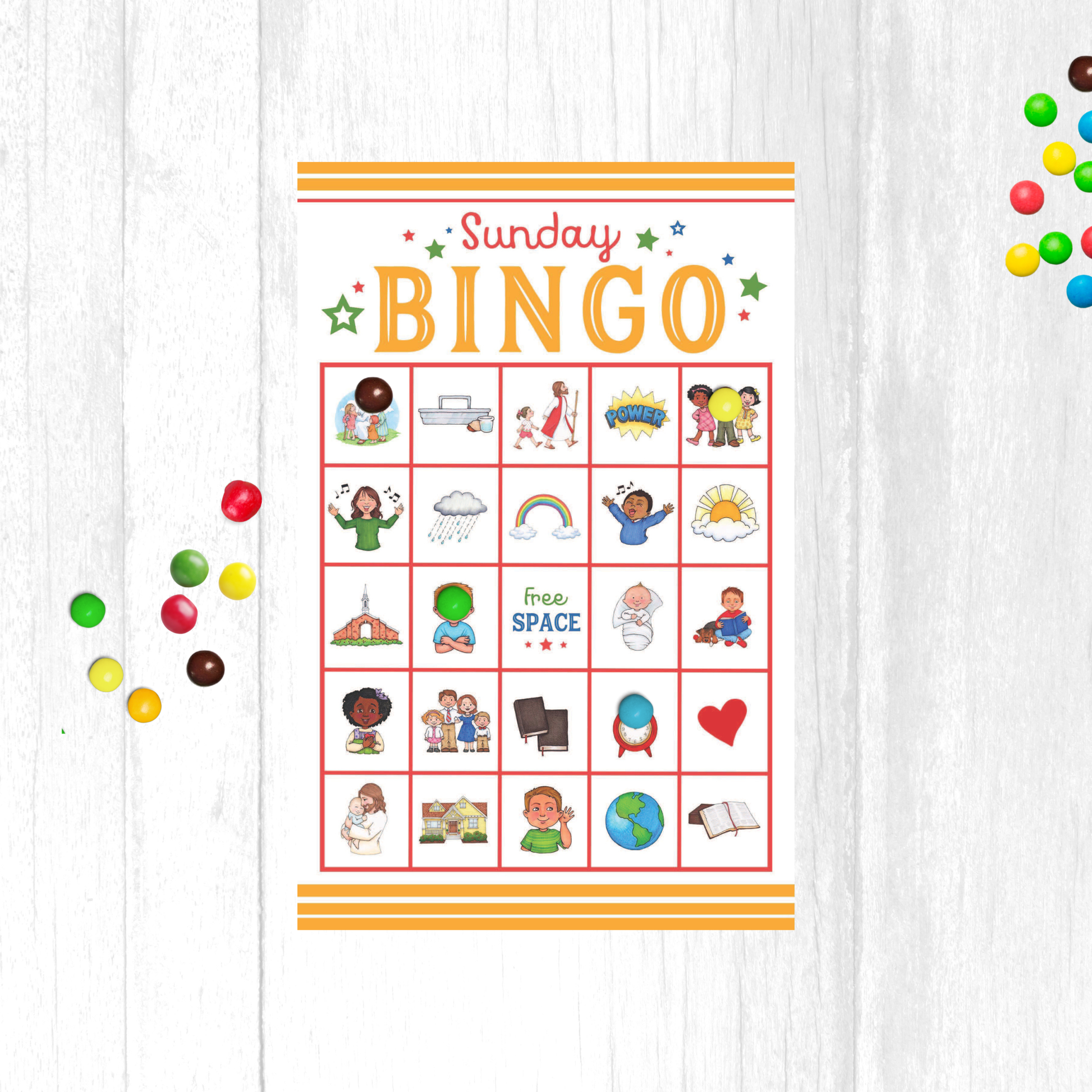 Kids Bingo Game Christian Printable Activity Sunday School Church Game Religious Education Resource Youth Group Activity Instant Download Digital Game Ten Unique Bingo Cards Calling Cards Included Perfect Church Classroom Game Family LDS Valiant Days Activity