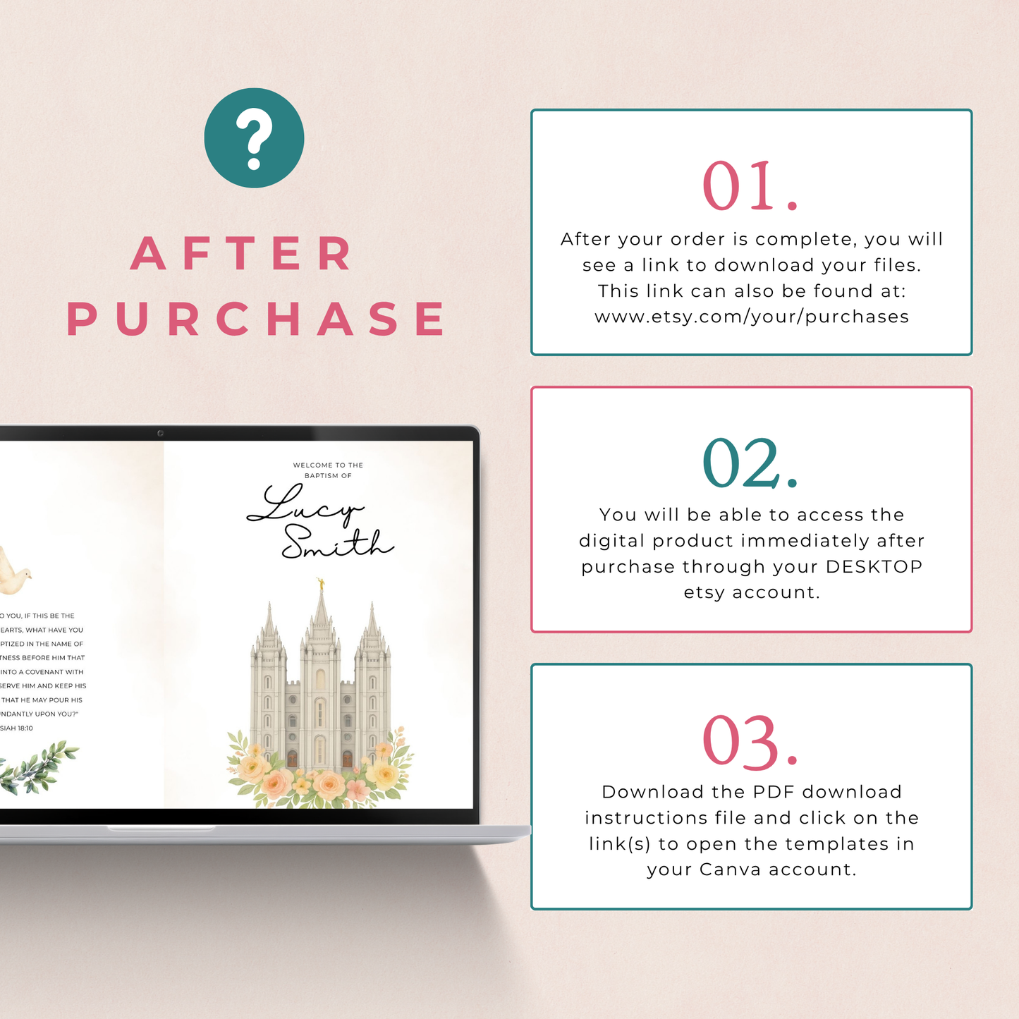 LDS Baptism Program – Editable Salt Lake Temple Template