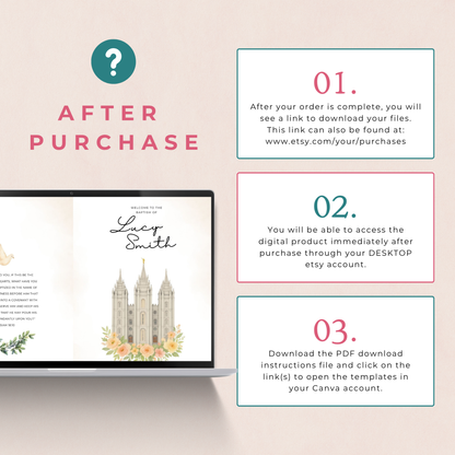 LDS Baptism Program – Editable Salt Lake Temple Template