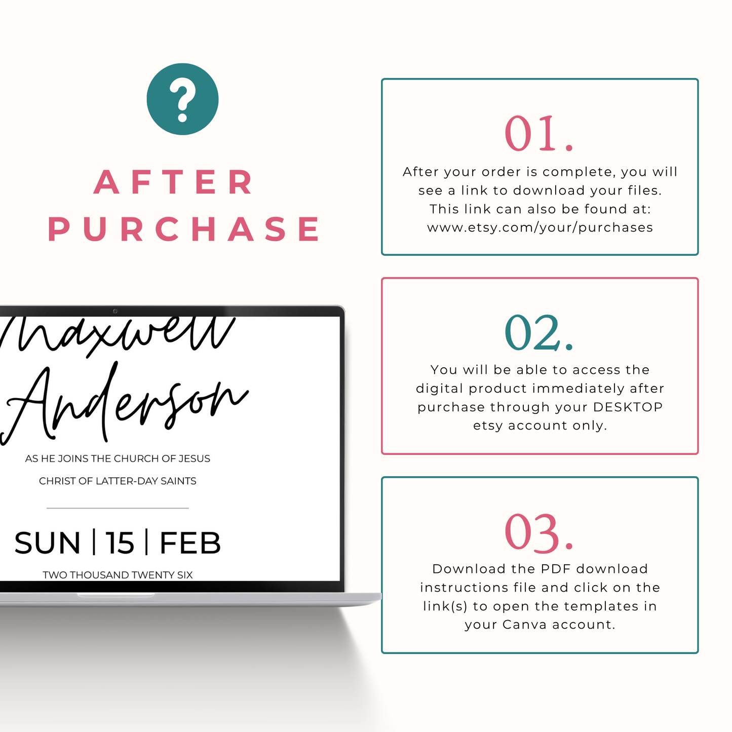 Baptism Invitation Template – Editable Minimalist LDS Design for Instant Download