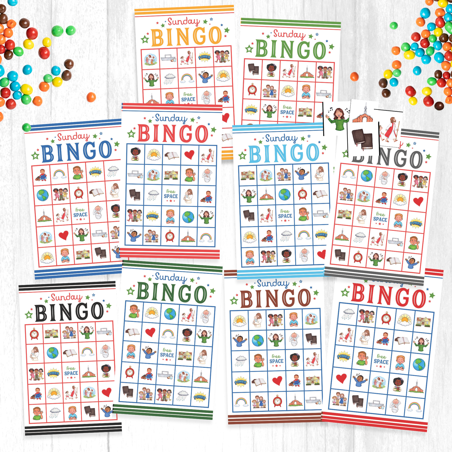 Religious Education Game Printable Sunday School Activity LDS Valiant Days Christian Bingo For Kids Church Classroom Resource Youth Group Game Instant Download Digital File Ten Unique Cards Calling Cards Included Perfect Family Worship Activity DIY Church