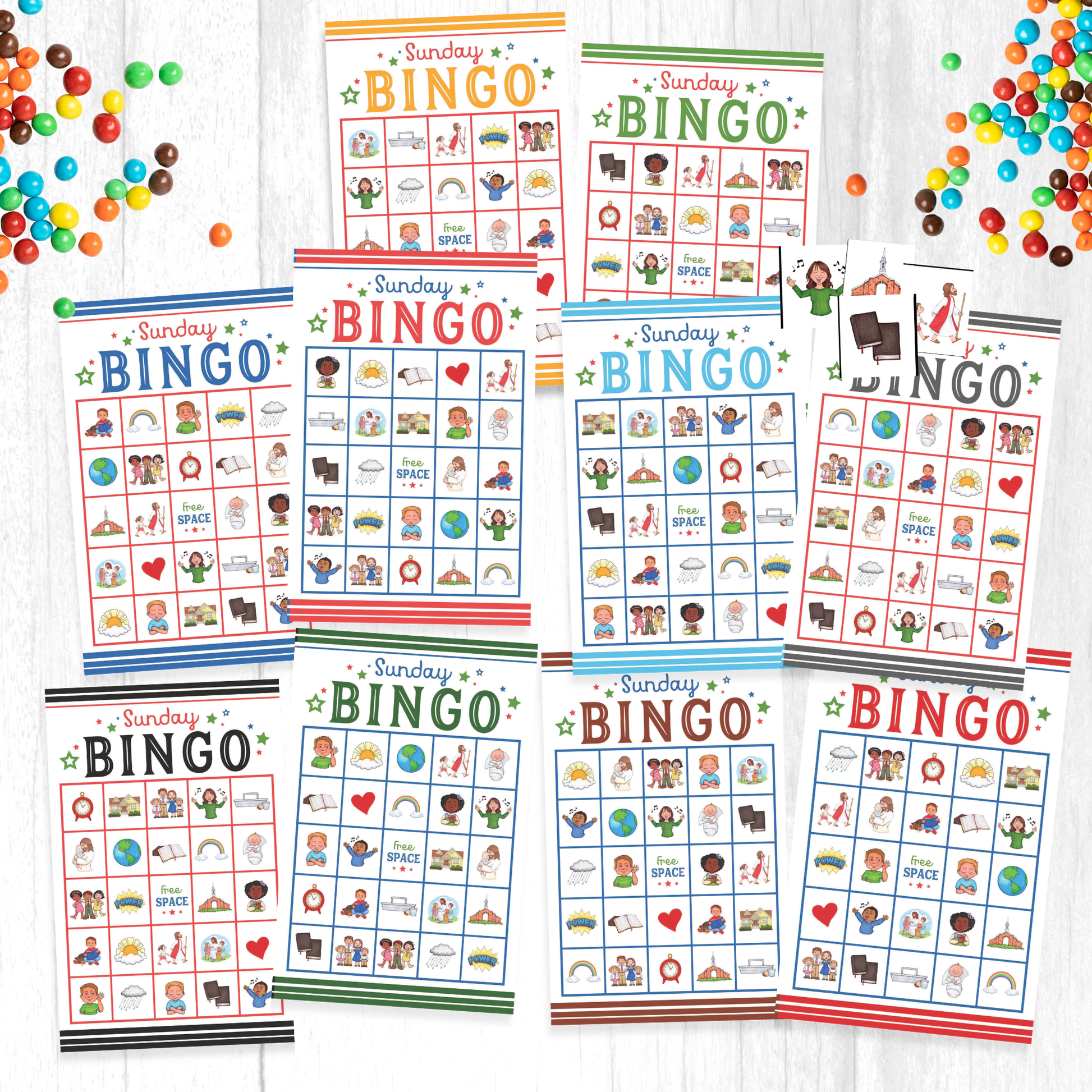 Religious Education Game Printable Sunday School Activity LDS Valiant Days Christian Bingo For Kids Church Classroom Resource Youth Group Game Instant Download Digital File Ten Unique Cards Calling Cards Included Perfect Family Worship Activity DIY Church