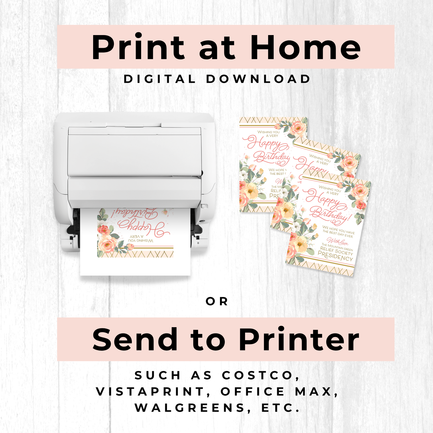 Relief Society Custom Birthday Card | LDS Relief Society Rose Custom Card