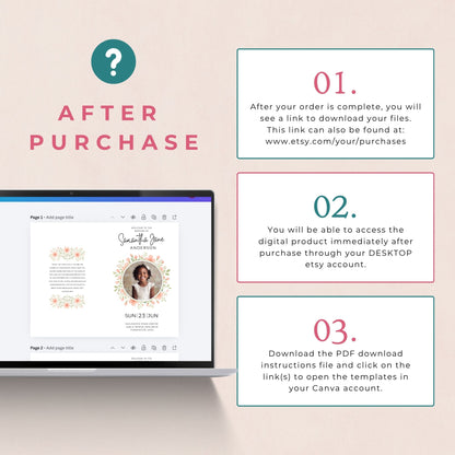 LDS Baptism Program Template – Editable Canva Printable for Girls