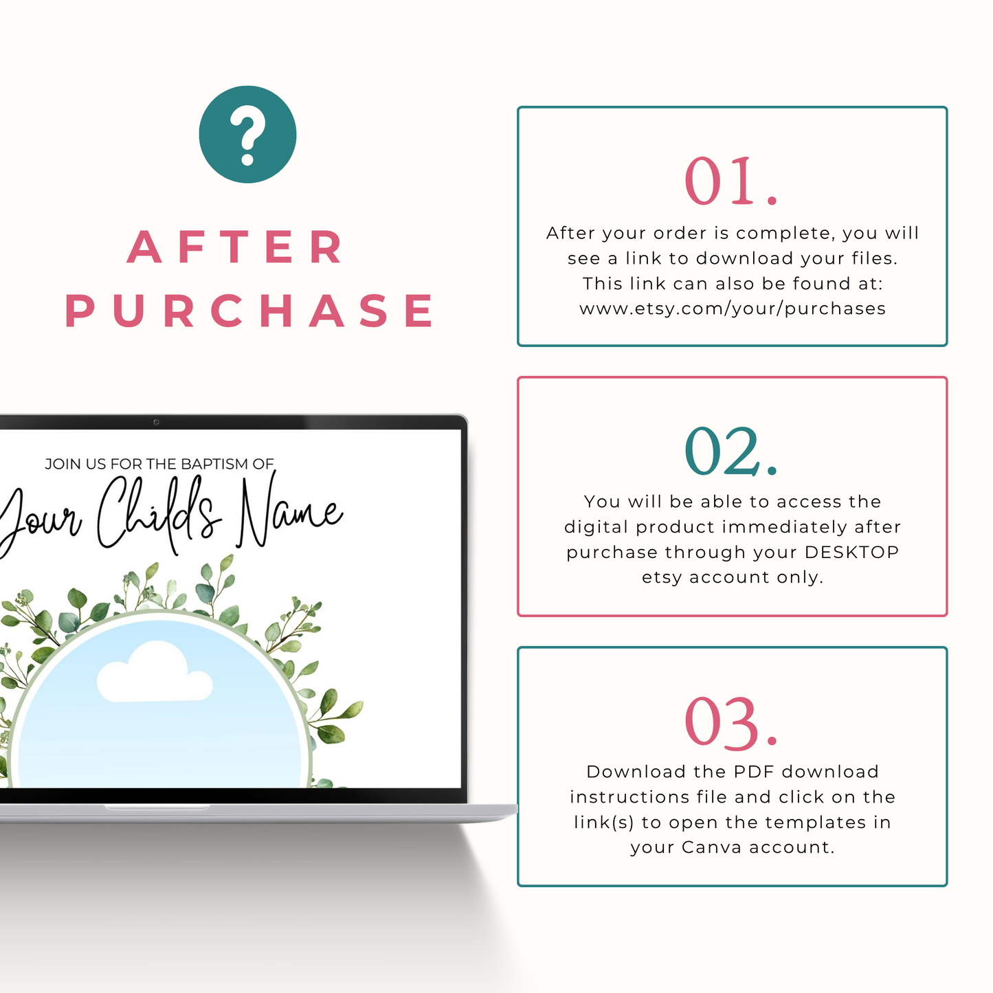LDS Baptism Invitation – Editable Digital Template for Boy Or Girl