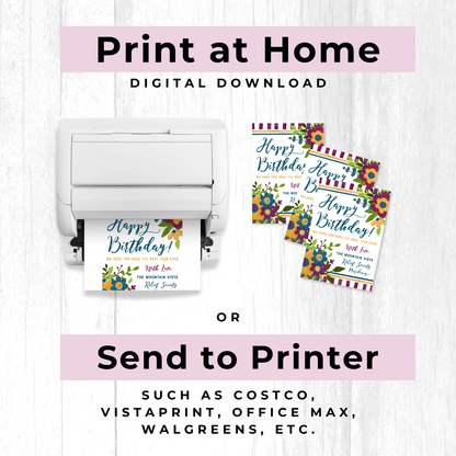Relief Society Birthday Card – Custom Ward Name Digital Download