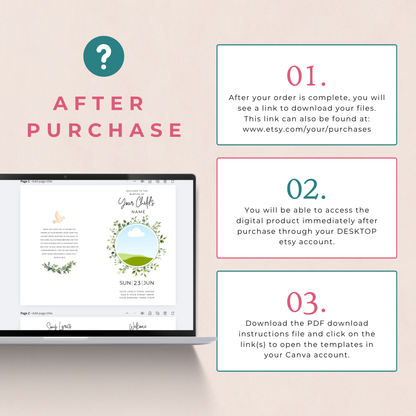 LDS Baptism Program Template – Editable Canva Printable Foldable