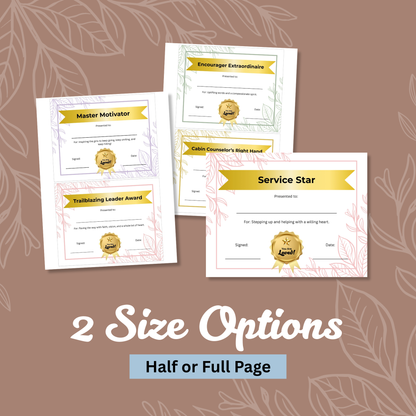 Girls Camp Certificate – Editable Printable Template for LDS Youth