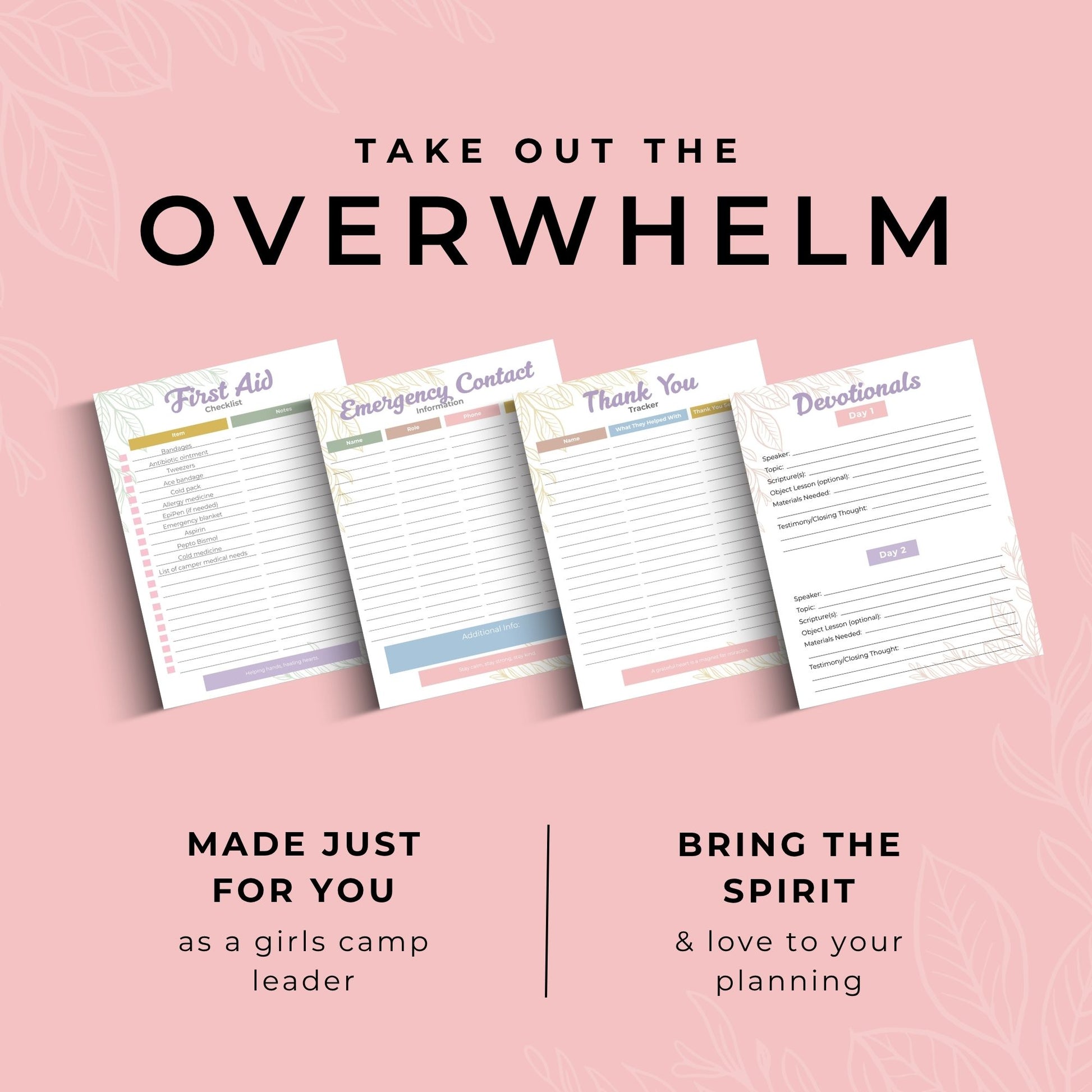 2025 Camp Organizer LDS Girls Leadership Planner Young Women Digital Template Editable Budget Menu Schedule Planning Kit Canva Template Download Customizable Church Youth Activity Planner Complete Organization System Digital Leadership