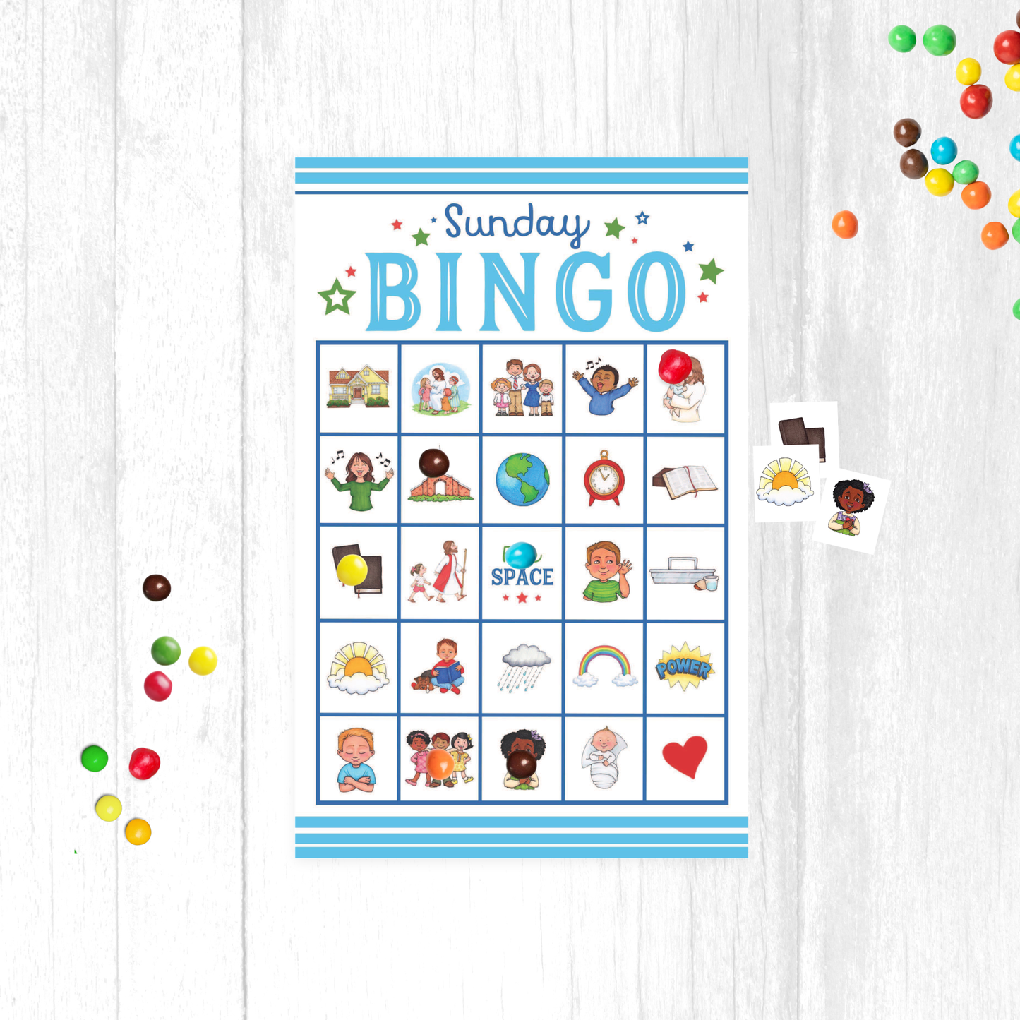 Kid's Sunday Activity Printable Kit – Memory Bingo Coloring and Activity Bundle for LDS Families