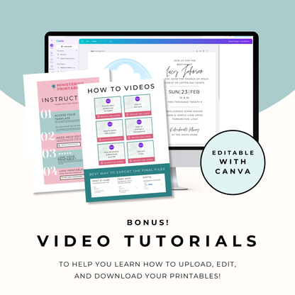LDS Baptism Invitation – Editable Canva Printable Template