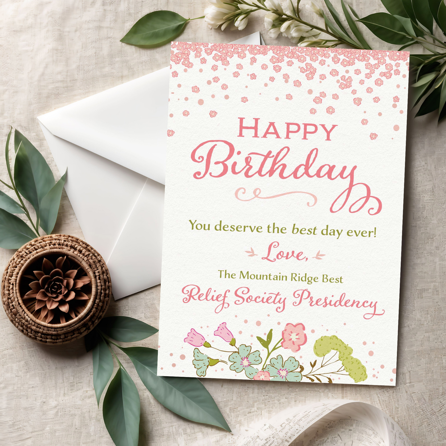 Printable Church Birthday Card Women Organization Gift Custom Ward Name Design Digital Download Format Sisterhood Birthday Celebration Faith Based Greeting Card Personalized Ward Design Instant Access Church Women Gift Easy Print Format
